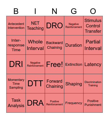 RBT Bingo Card