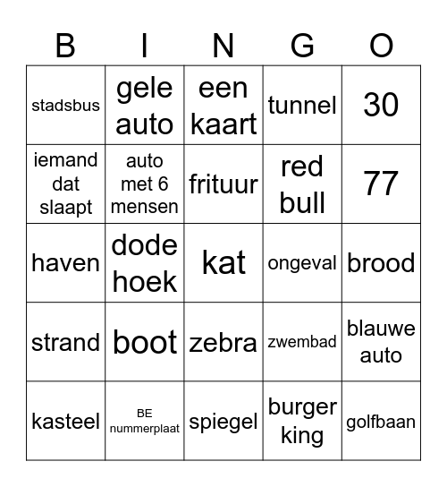 auto bingo Card