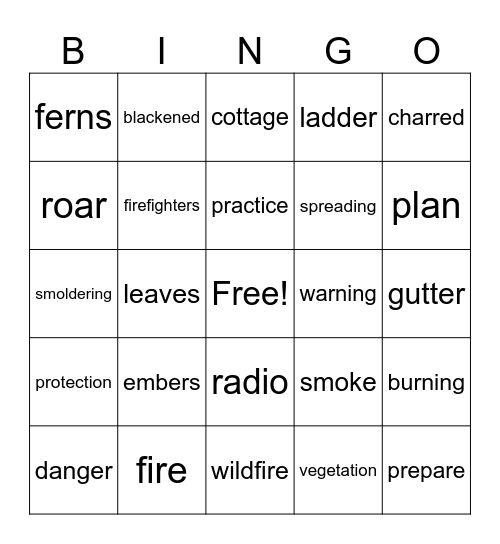 Fire Ready Bingo Card