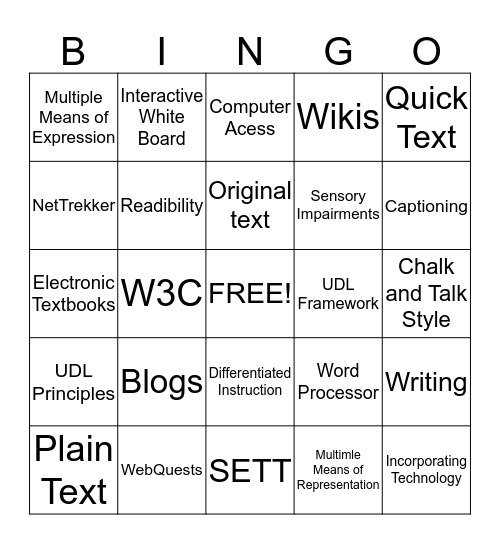 Chapter 4 A Bingo Card