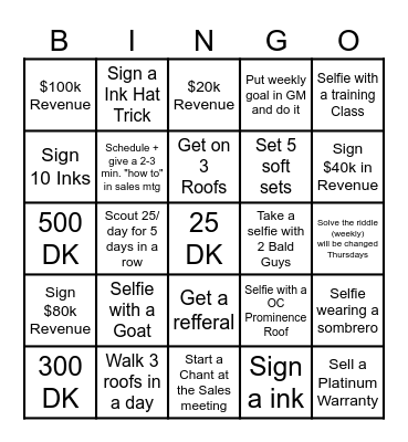 April Bingo Card