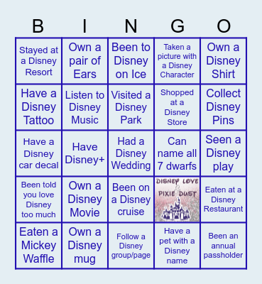 Disney Bingo Card