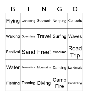 EAWS Summer Bingo Card