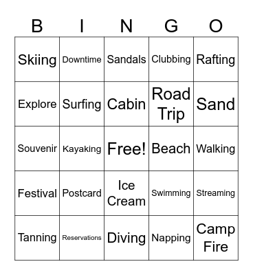 ESS Week Celebration-Summer Bingo Card