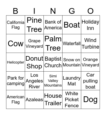AMTRAK BINGO CARD Bingo Card
