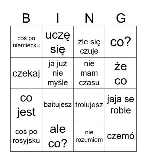 diziofremia Bingo Card