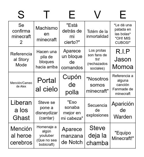 Jinete Avícola Bingo Card