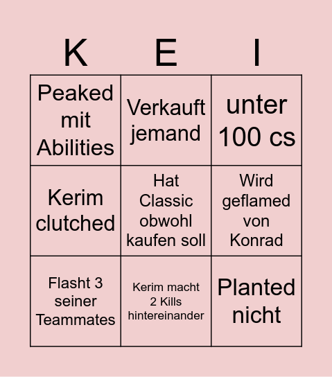 Kerim Bingo Card