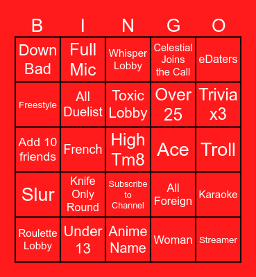 Valorant Bingo! Bingo Card