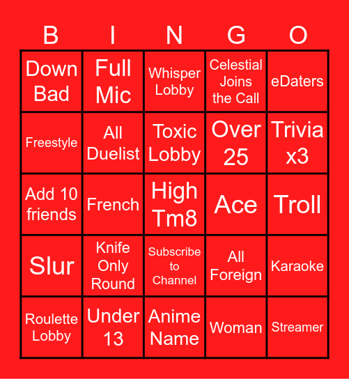 Valorant Bingo! Bingo Card