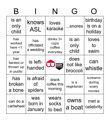 Find Someone Who Bingo Card