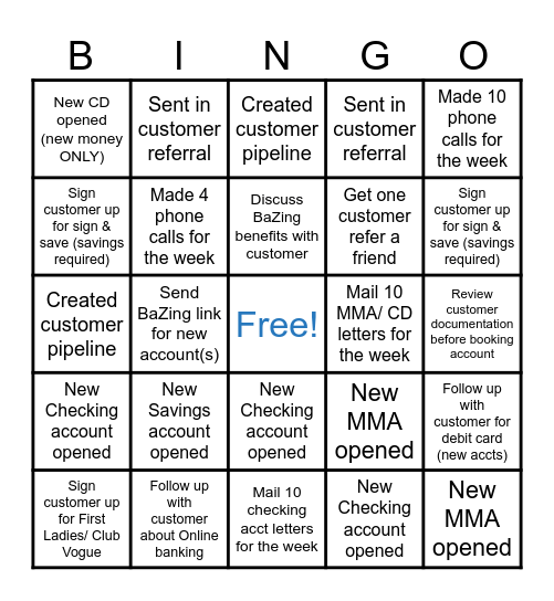 Account Bingo Card
