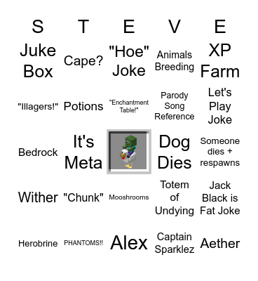 "A Minecraft Movie", A Bingo Game Bingo Card