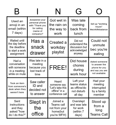 OFFICE Bingo Card