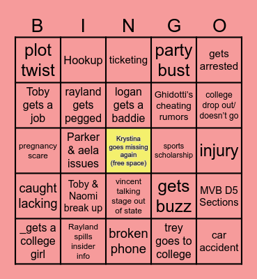 SR YEAR FUN Bingo Card