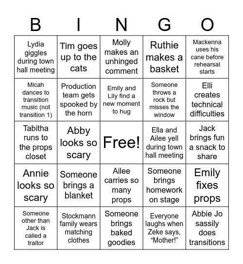 Enemy of the People Q2Q Bingo Card