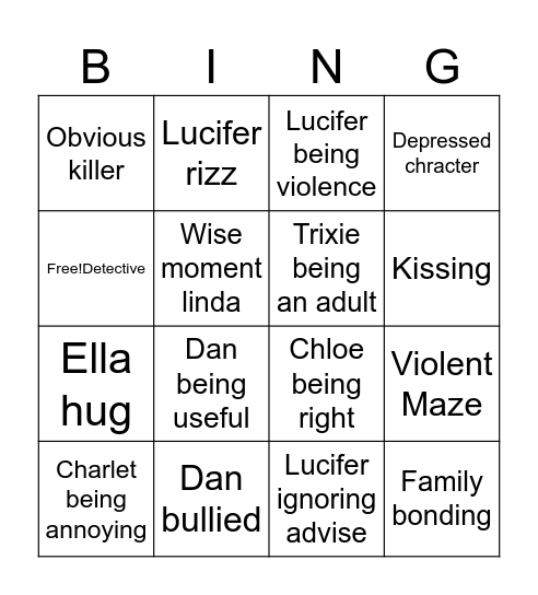 Lucifer bingo Card