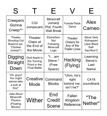 Movie Bingo Card