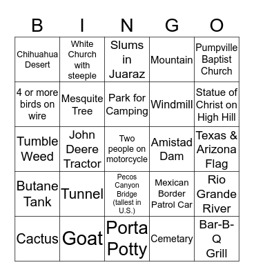 AMTRAK BINGO CARD Bingo Card