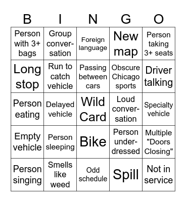 CTA Bingo Card