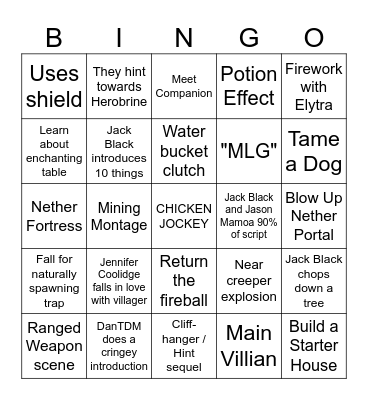 Minecraft Bingo Card