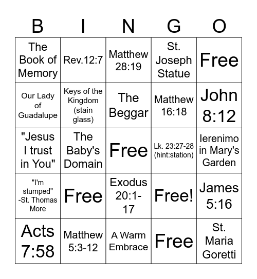 Scavenger Hunt Bingo! Bingo Card