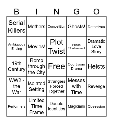 Movie Audit Bingo Card