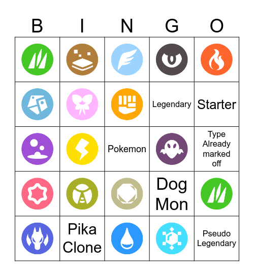 Pokemon Bingo Card