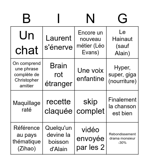 SESSION CRINGE Bingo Card