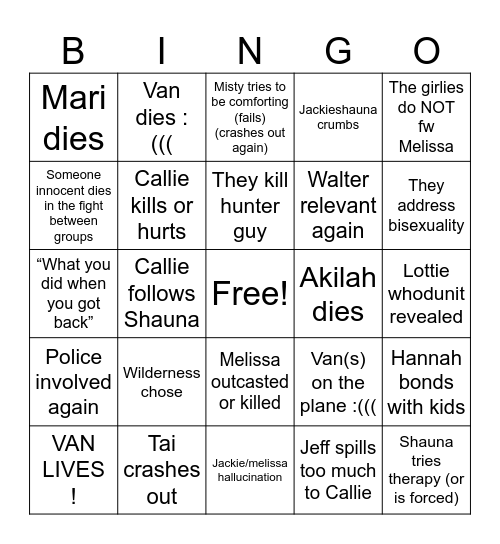 EPISODE 9 Bingo Card