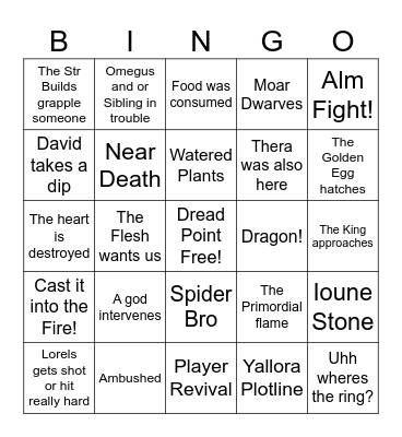 OK fr get in the fire Bingo Card