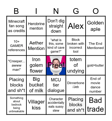 MInceraft mover banjo Bingo Card