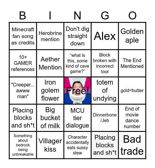 MInceraft mover banjo Bingo Card