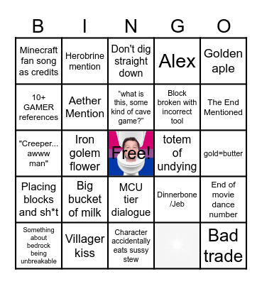 MInceraft mover banjo Bingo Card