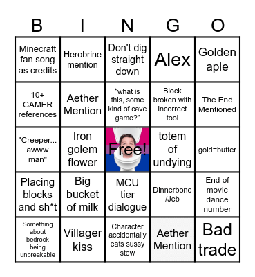 MInceraft mover banjo Bingo Card