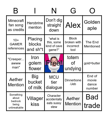 MInceraft mover banjo Bingo Card