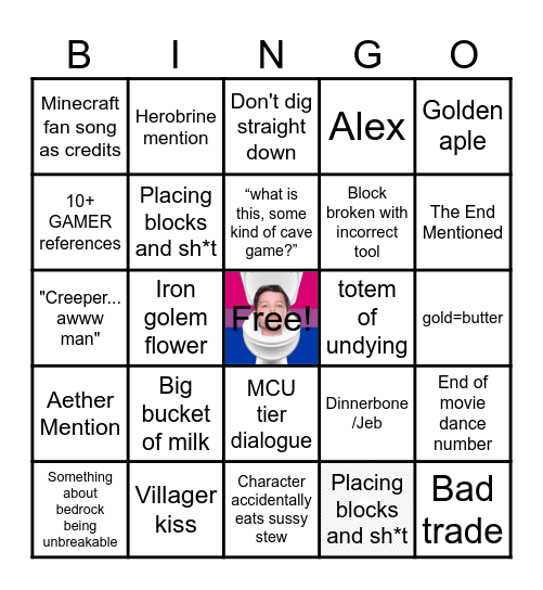 MInceraft mover banjo Bingo Card