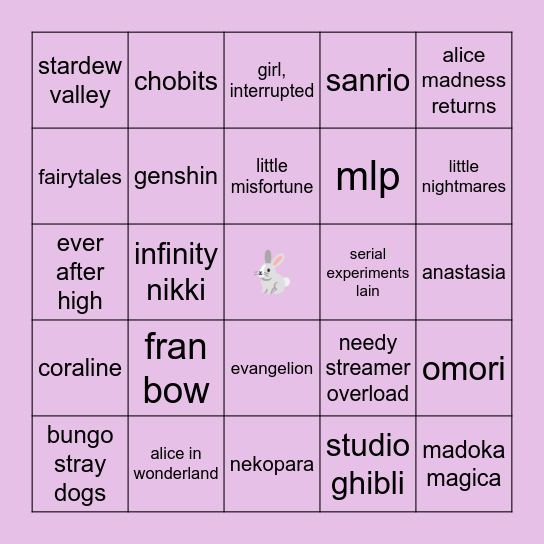 ⋆˚࿔ dizzy’s bingo 𝜗𝜚˚⋆ 🎠 Bingo Card
