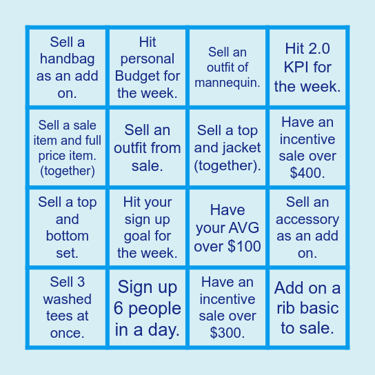 KPI BINGO Card