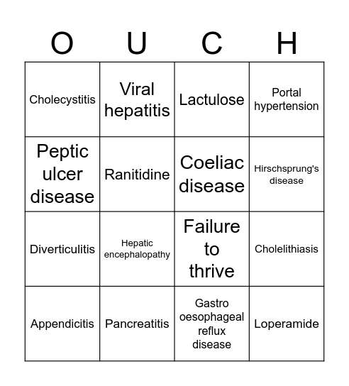 OUCH Bingo Card