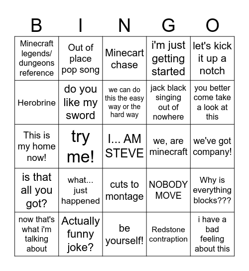 CHICKEN JOCKEY Bingo Card