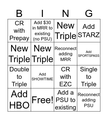 Sales Bingo! Bingo Card