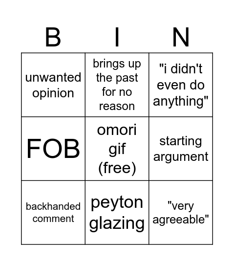 hero bingo card Bingo Card