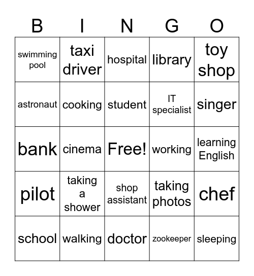 that - where - which - who Bingo Card