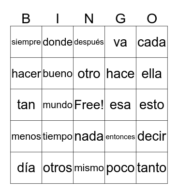 Lista 4 Bingo Card