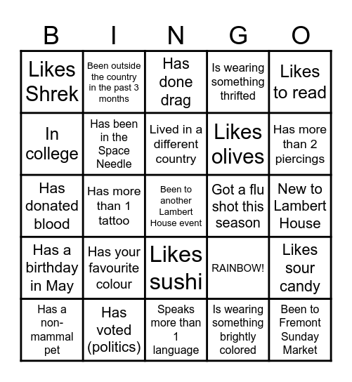 BINGO! Bingo Card