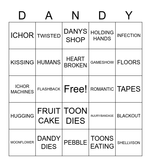 DANDYS WORLD Bingo Card