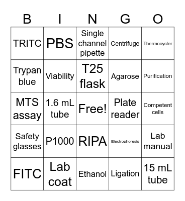 HSCI 336 BINGO Card