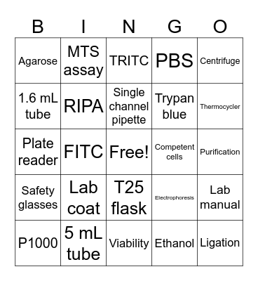 HSCI 336 BINGO Card