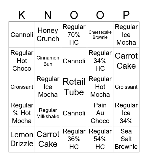 Knoops Bingo Card Bingo Card
